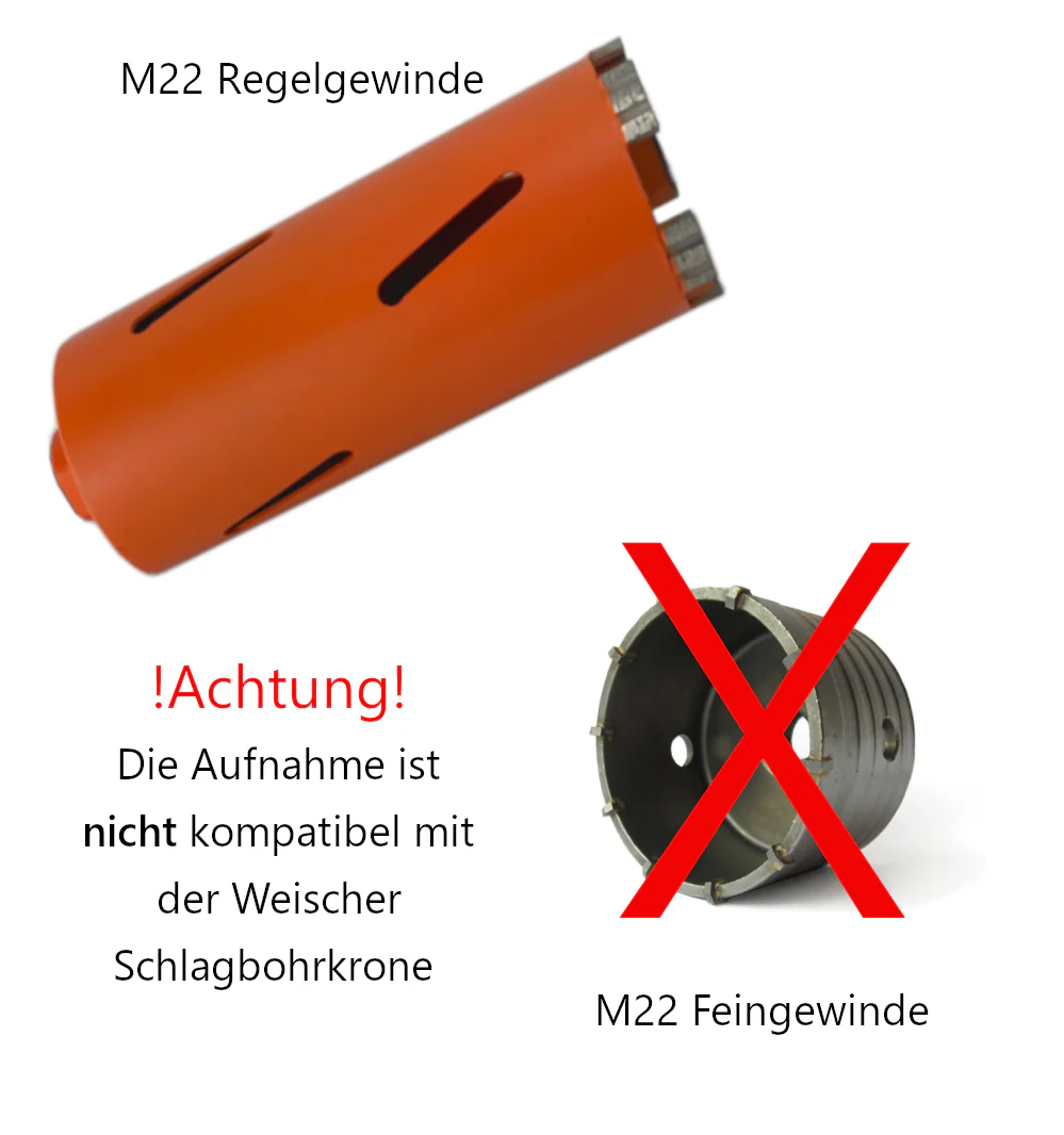 Verlängerung M22 auf SDS Plus / SDS Max für Diamantbohrkronen - Image 3