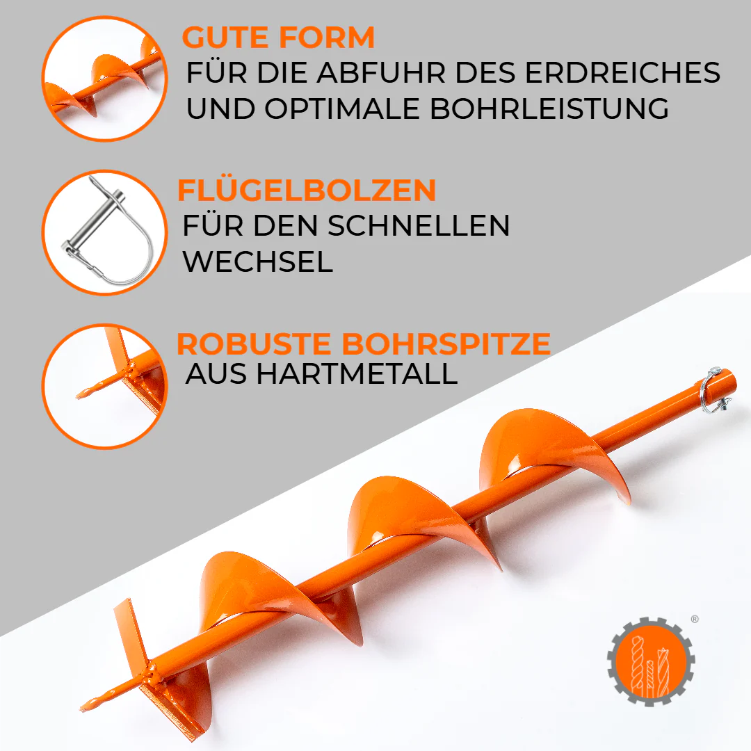 Erdbohrer 40 - 300 mm Durchmesser / 800 mm Länge - Image 4